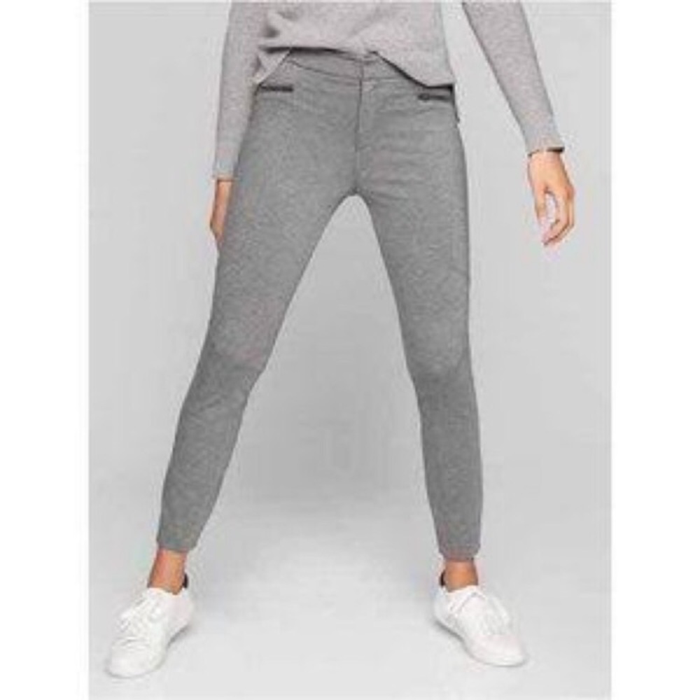 ATHLETA | Ponte Moto Gray Zip Legging Pant